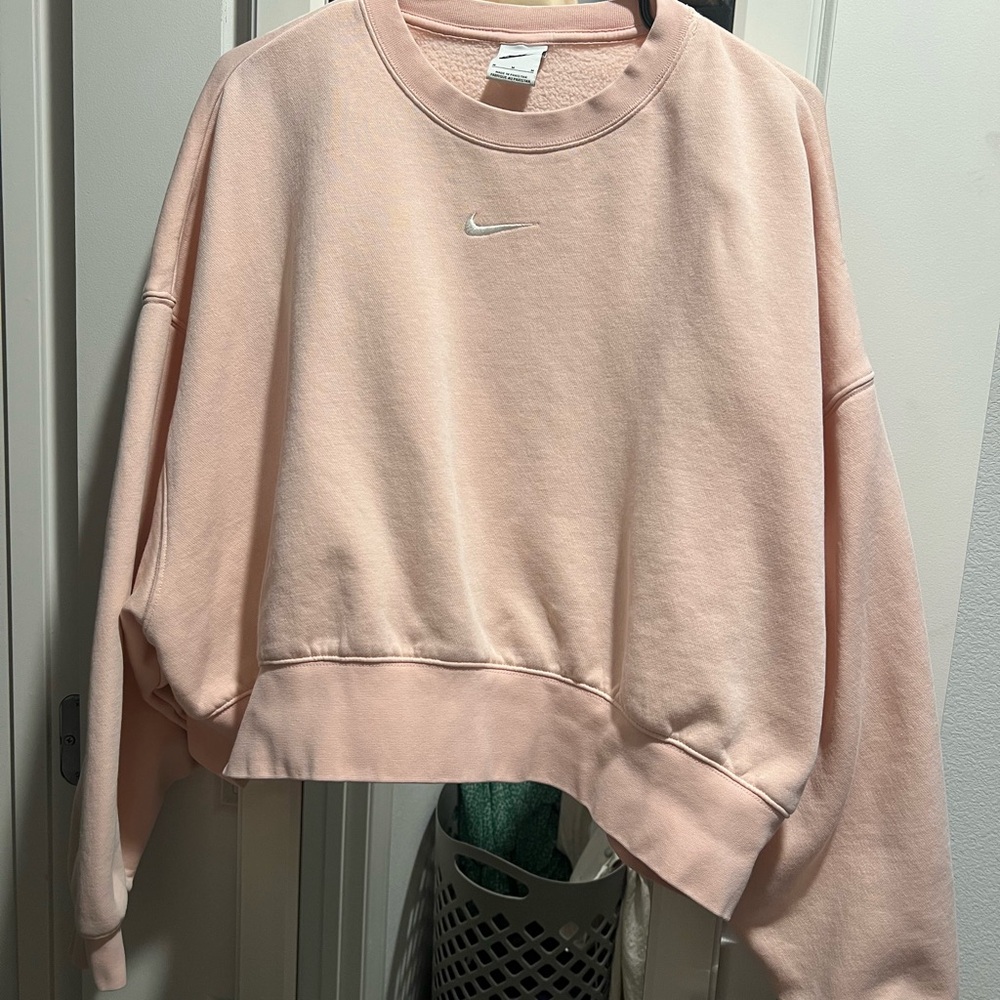 Nike Women's Pink Cropped Sweatshirt